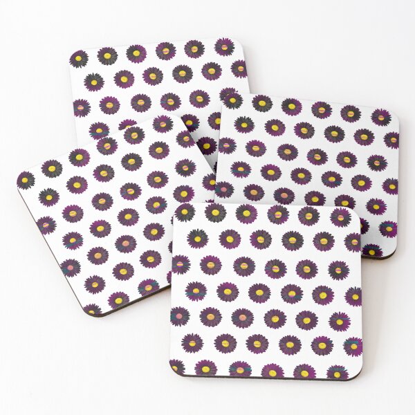 Item preview, Glitch Black Daisy Pattern – Gothic Floral Retro Print designed and sold by Glitch Ink.