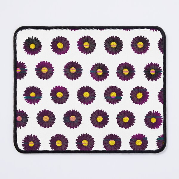 Item preview, Glitch Black Daisy Pattern – Gothic Floral Retro Print designed and sold by Glitch Ink.