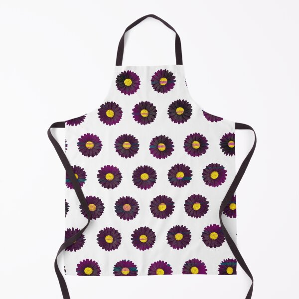 Item preview, Glitch Black Daisy Pattern – Gothic Floral Retro Print designed and sold by Glitch Ink.