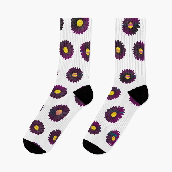 Item preview, Glitch Black Daisy Pattern – Gothic Floral Retro Print designed and sold by Glitch Ink.
