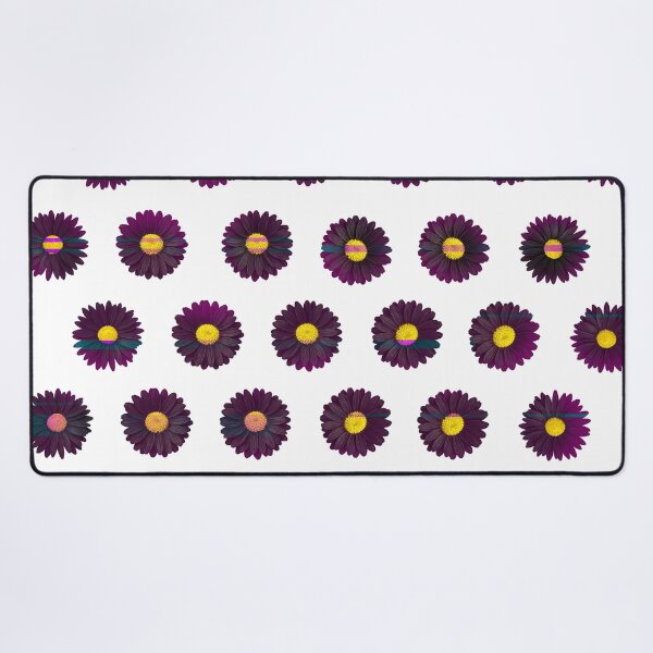 Item preview, Glitch Black Daisy Pattern – Gothic Floral Retro Print designed and sold by Glitch Ink.