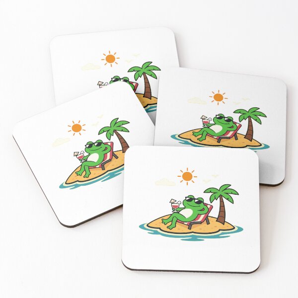 Item preview, Chill Frog Living His Best Life on a Tropical Island Paradise designed and sold by Owcomm.