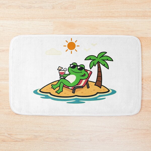 Item preview, Chill Frog Living His Best Life on a Tropical Island Paradise designed and sold by Owcomm.