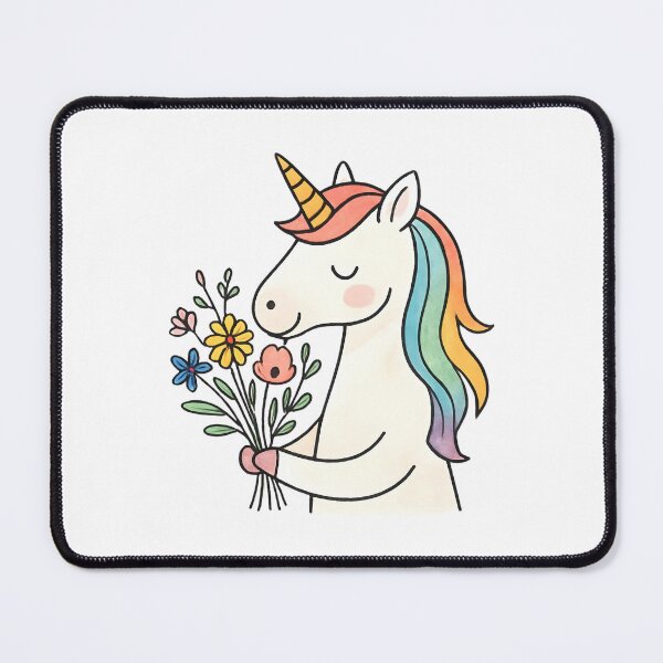 Item preview, Unicorn with bouquet of flowers designed and sold by uunaa.