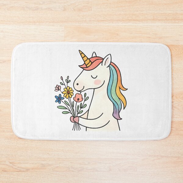 Item preview, Unicorn with bouquet of flowers designed and sold by uunaa.