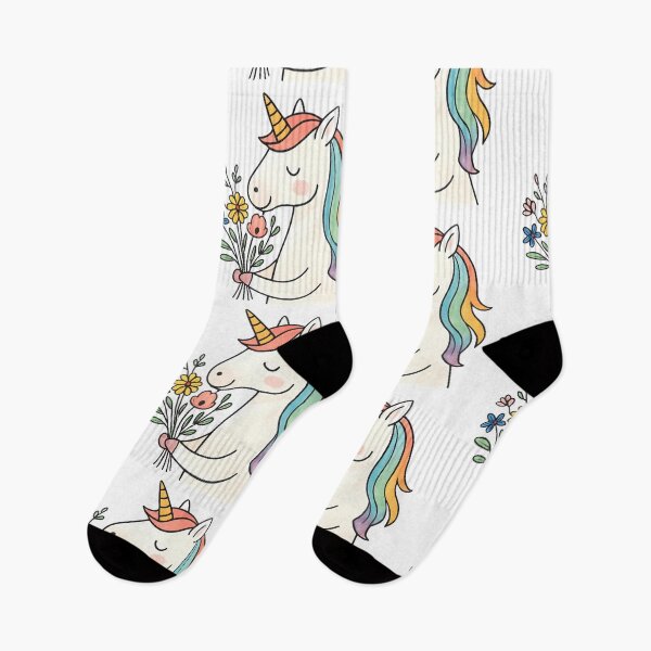 Item preview, Unicorn with bouquet of flowers designed and sold by uunaa.