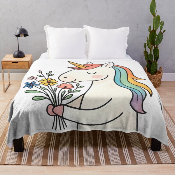 Item preview, Unicorn with bouquet of flowers designed and sold by uunaa.