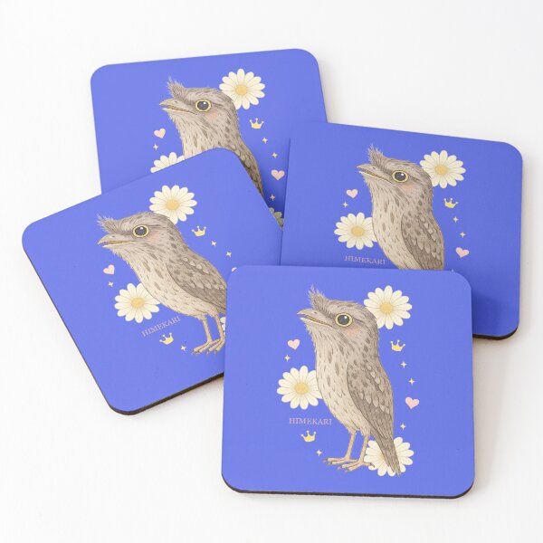 Item preview, Tawny Frogmouth with Flowers - Solid Navy designed and sold by HIMEKARI.