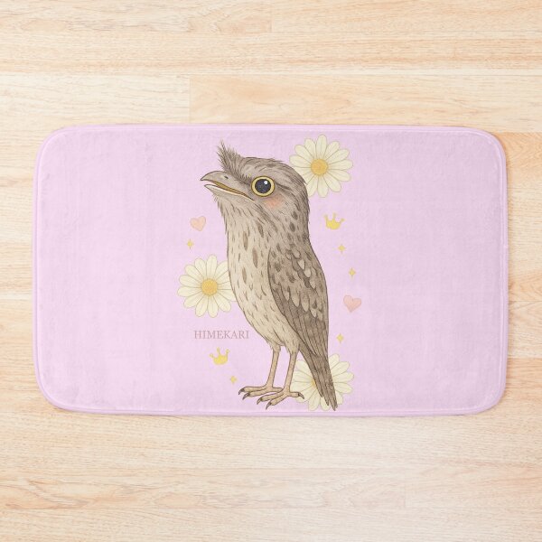 Item preview, Tawny Frogmouth with Flowers - Solid Pink designed and sold by HIMEKARI.