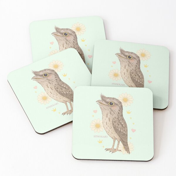 Item preview, Tawny Frogmouth with Flowers - Solid Green designed and sold by HIMEKARI.