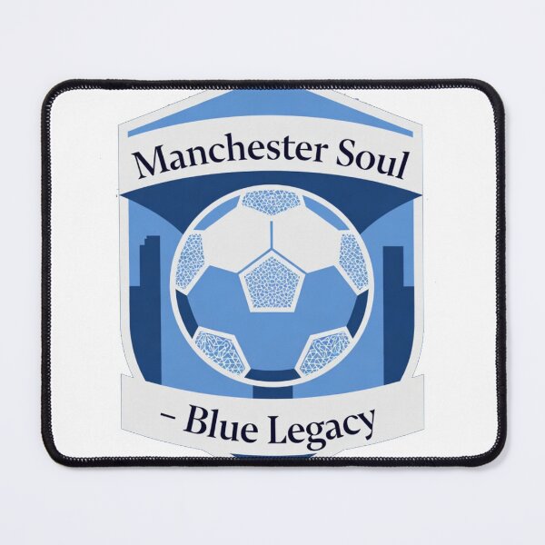 Item preview, Manchester Iconic Soccer City Emblem T-Shirt, Sky Blue Heart Northern Pride Mug, Luxury Terrace Apparel designed and sold by YMLux.