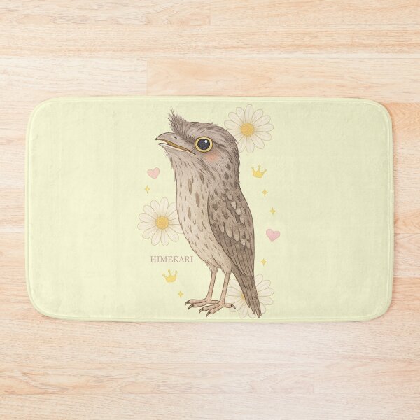 Item preview, Tawny Frogmouth with Flowers - Solid Cream designed and sold by HIMEKARI.