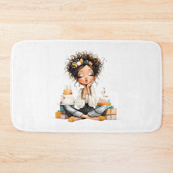 Item preview, Cute Birthday Fairy Girl with Cake in Flower Garden designed and sold by YALLABUY.