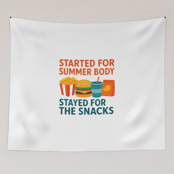 Item preview, Gym Humor Shirt – Started for Summer Body Stayed for Snacks designed and sold by PeterskyDesign.