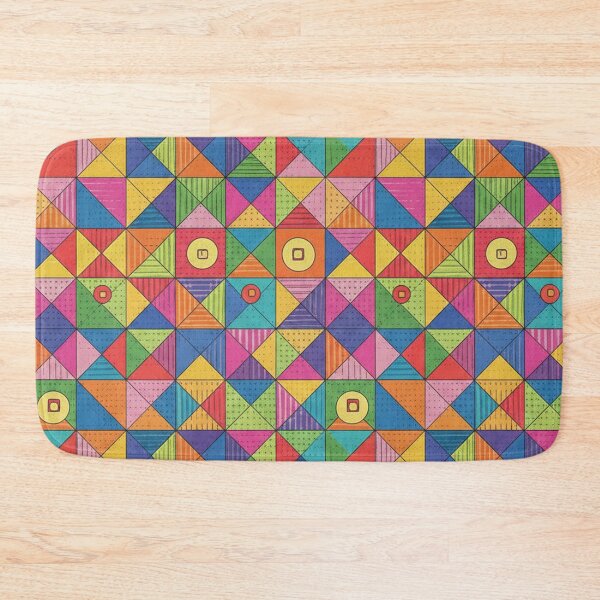 Item preview, Colorful Geometric Mosaic Quilt Pattern designed and sold by Owcomm.