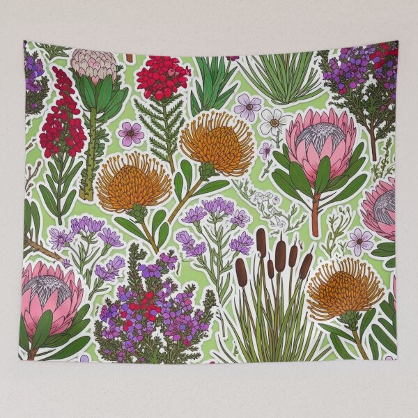 Item preview, Fynbos Protea Bouquet – South African Wildflower Illustration designed and sold by The Digital Compass.