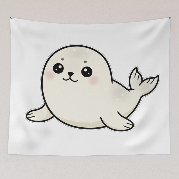 Item preview, Adorable Kawaii Baby Harp Seal Chibi designed and sold by Owcomm.