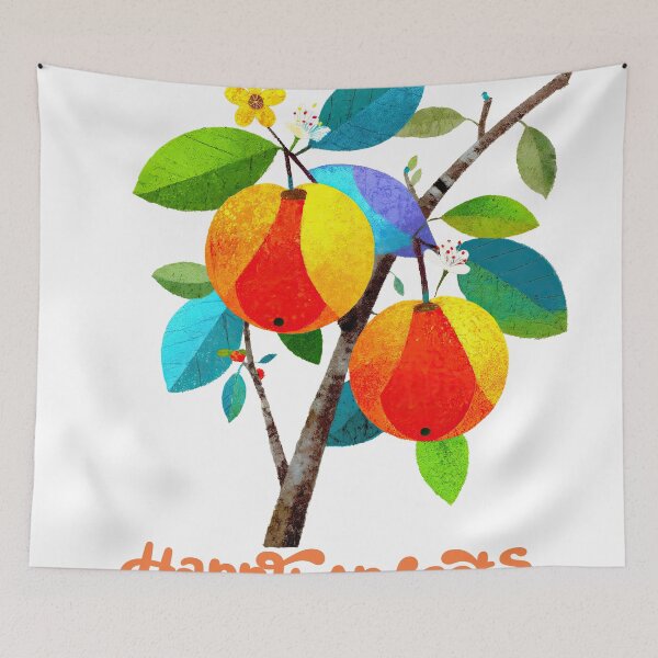 Item preview, Happy Apricots — Cheerful Fruit in Bloom designed and sold by ForeverPrintsOK.