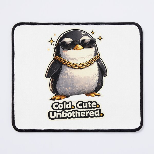 Item preview, Cold Cute Unbothered Penguin – Funny Attitude Penguin Meme T-Shirt Design designed and sold by FlipFit.