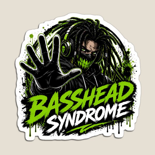 Item preview, Basshead Syndrome Sticker – Drum and Bass Rave Headphones Dreadlocks Design designed and sold by HardToFindMerchandise.