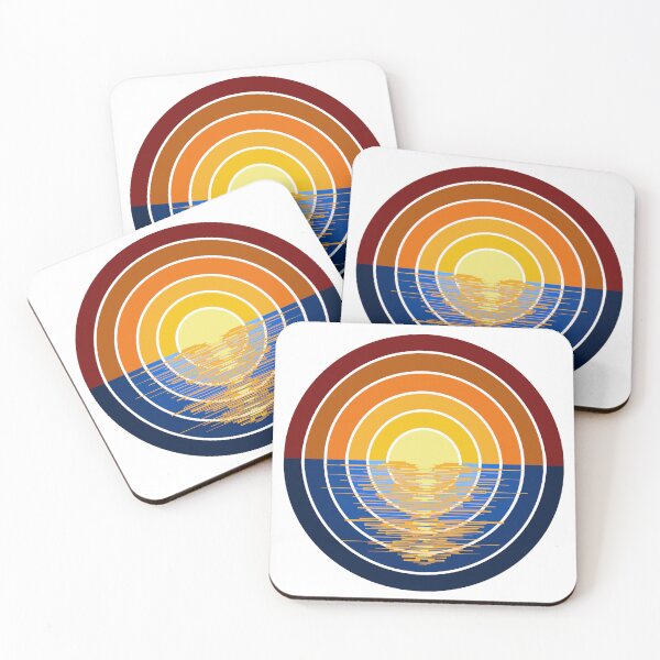 Item preview, Retro Sunset Ocean Reflection Vintage Circle Gradient designed and sold by inznap.