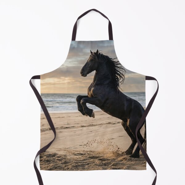 Item preview, Friesian horse rearing up on the sand. designed and sold by Malisa345.