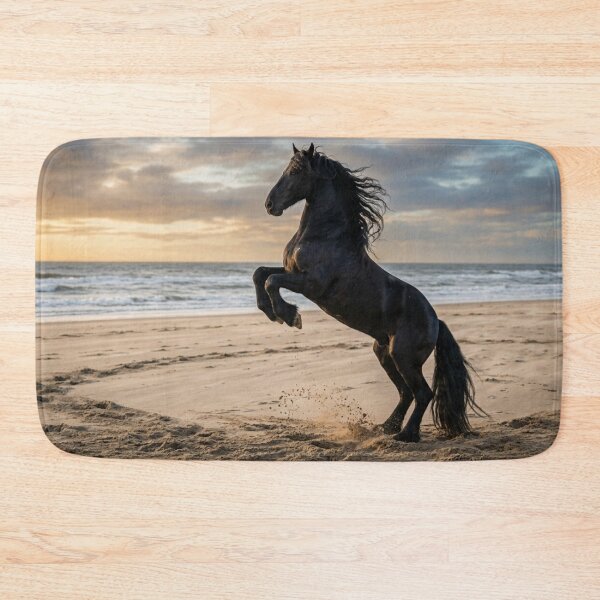 Item preview, Friesian horse rearing up on the sand. designed and sold by Malisa345.