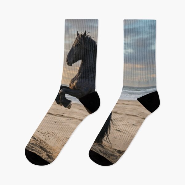 Item preview, Friesian horse rearing up on the sand. designed and sold by Malisa345.