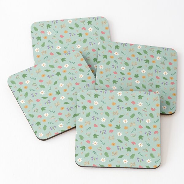 Item preview, Folk floral pattern, spring, green background designed and sold by Allihorn.