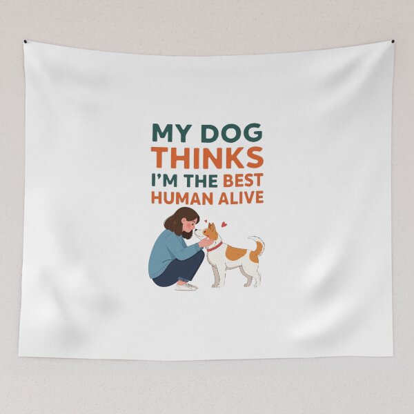 Item preview, Dog Lover Shirt – My Dog Thinks I’m the Best Human Alive designed and sold by PeterskyDesign.