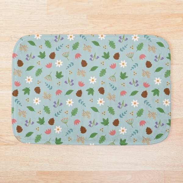 Item preview, Folk floral pattern, winter, blue background designed and sold by Allihorn.