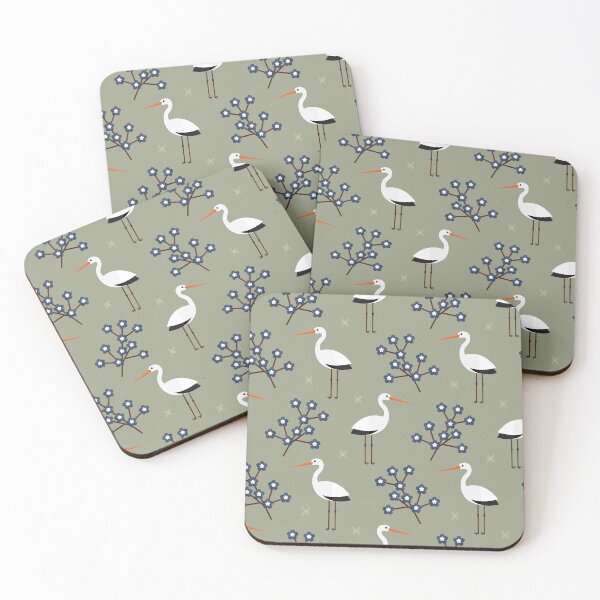 Item preview, Storks on green designed and sold by reneesillus.
