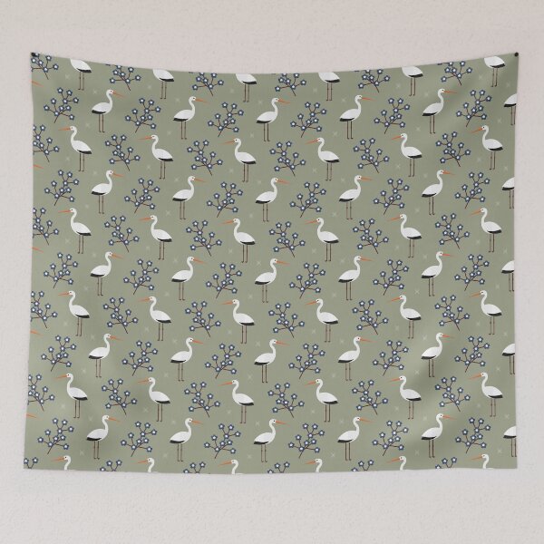Item preview, Storks on green designed and sold by reneesillus.
