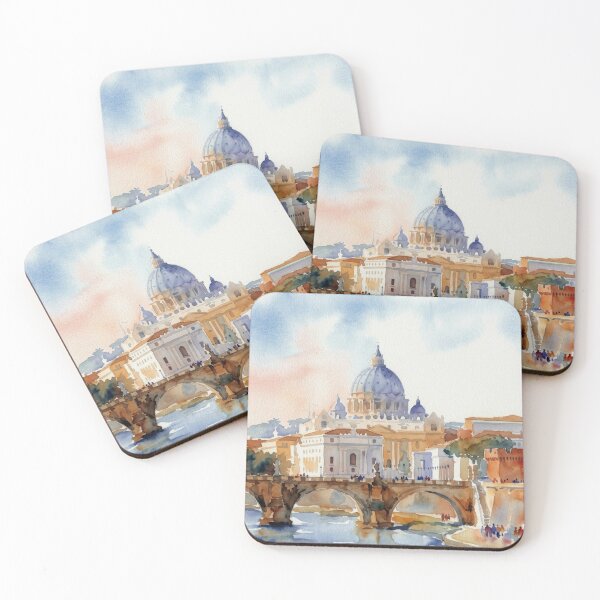 Item preview, Rome St Angelo Bridge Watercolor designed and sold by caracatita75.