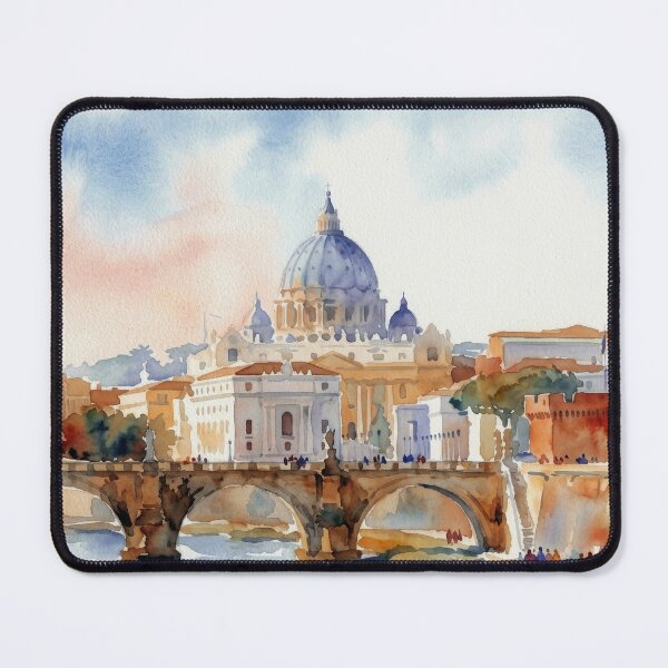 Item preview, Rome St Angelo Bridge Watercolor designed and sold by caracatita75.