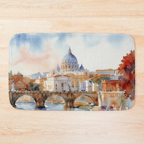 Item preview, Rome St Angelo Bridge Watercolor designed and sold by caracatita75.