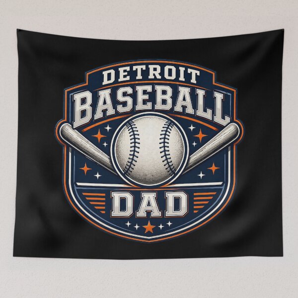 Item preview, Detroit Baseball Dad Shirt | Blue Orange Baseball Badge Tee | Vintage Sports Dad Gift designed and sold by TKOprintdesigns.