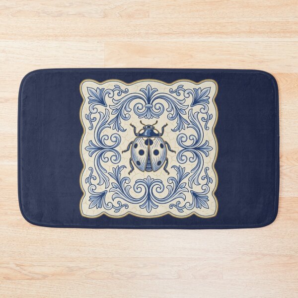 Item preview, Blue Ceramic Ladybug Tile – Mediterranean Azulejo & Rustic Garden Art designed and sold by KelliesGrafix.
