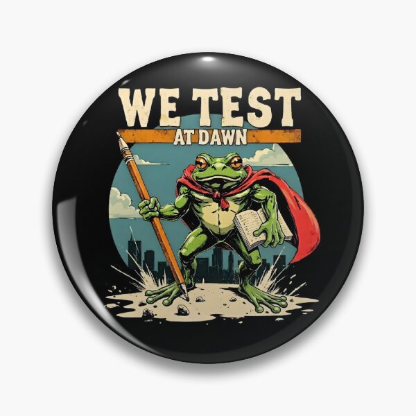 Item preview, We Test At Dawn Frog Teacher Meme Funny Exam Season Warrior Shirt designed and sold by LunaMagicStudio.