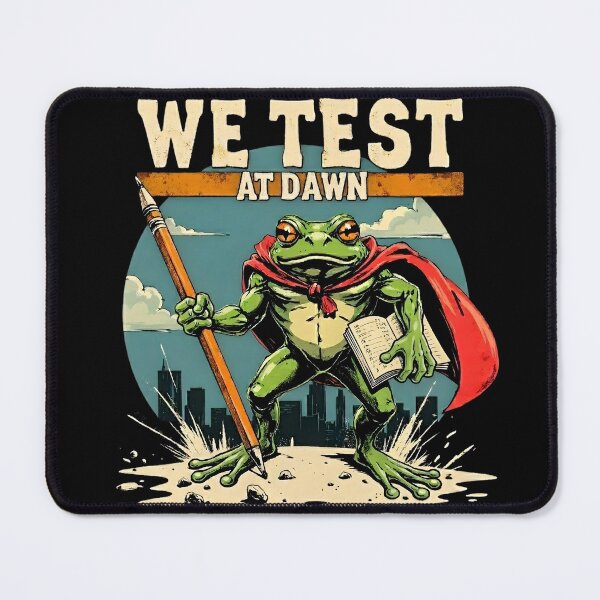 Item preview, We Test At Dawn Frog Teacher Meme Funny Exam Season Warrior Shirt designed and sold by LunaMagicStudio.