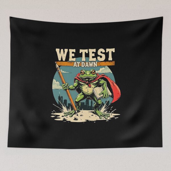 Item preview, We Test At Dawn Frog Teacher Meme Funny Exam Season Warrior Shirt designed and sold by LunaMagicStudio.
