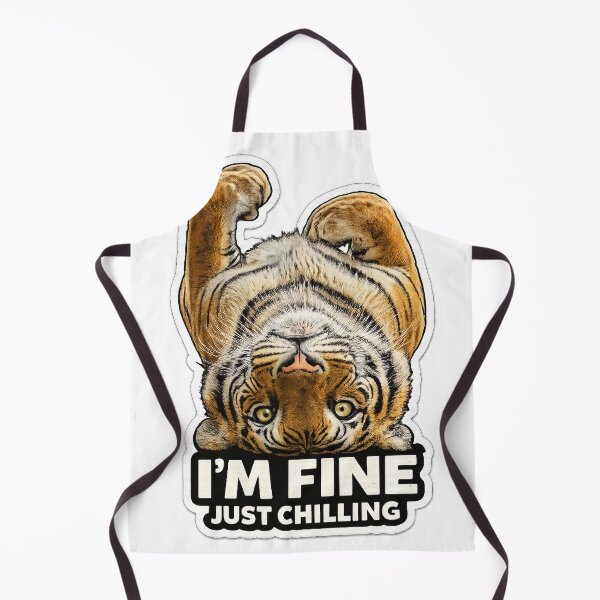 Item preview, Funny Tiger I’m Fine Just Chilling Sticker designed and sold by McZerrill.