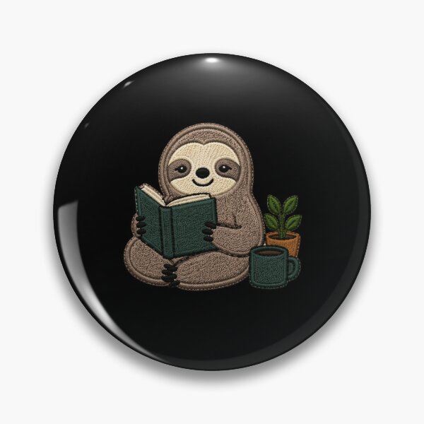 Item preview, Cute Reading Sloth Embroidery Design – Cozy Book Lover Aesthetic, Calm Study Vibes designed and sold by ColorSplash123.