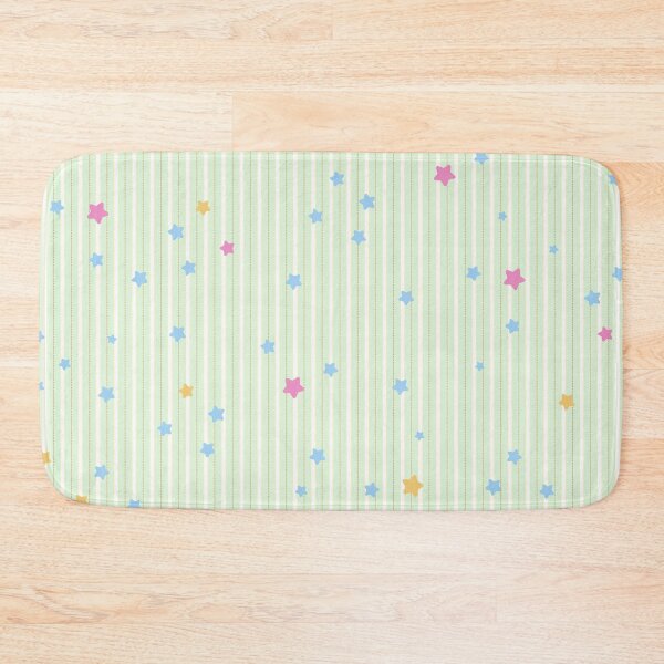 Item preview, Little Twinkle Stars on Green-White Stripe Pattern designed and sold by kindacute-shop.
