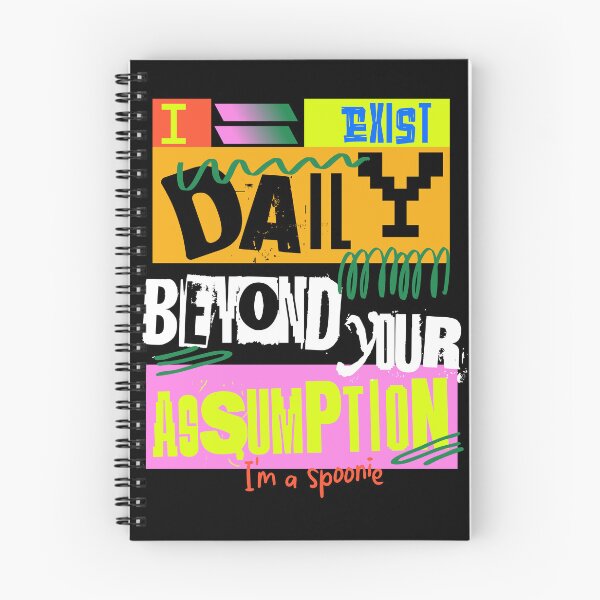 Item preview, Chronic Illness Shirt I Exist Daily Beyond Your Assumptions I'm a Spoonie Messy Typo Collage Chronic Illness Humor Spoonie Life Mental Health Sarcasm designed and sold by RealLifeMerchies.