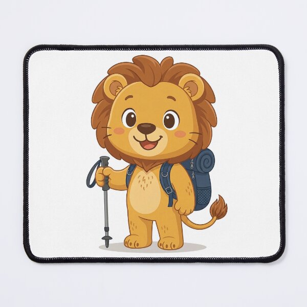 Item preview, Adventurous Little Lion Hiker with Backpack designed and sold by Fikuall.