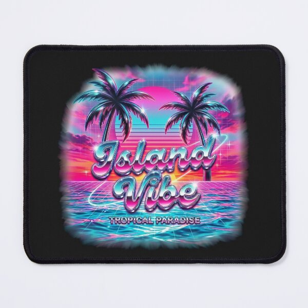 Item preview, Island Vibe Retro 80s Synthwave Sunset Palm Trees designed and sold by KelliesGrafix.