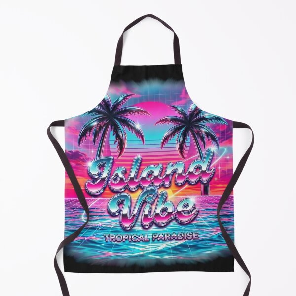 Item preview, Island Vibe Retro 80s Synthwave Sunset Palm Trees designed and sold by KelliesGrafix.