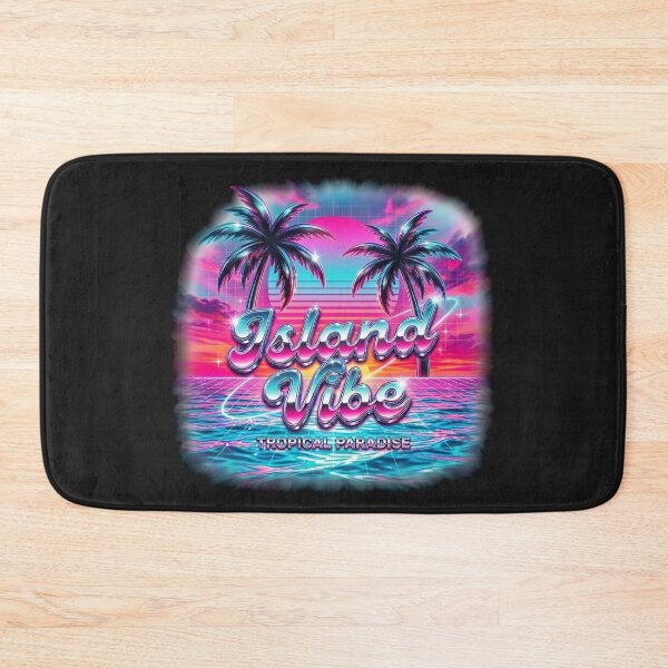 Item preview, Island Vibe Retro 80s Synthwave Sunset Palm Trees designed and sold by KelliesGrafix.