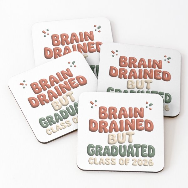 Item preview, Class of 2026 Brain Drained But Graduated Retro Puffy designed and sold by KelliesGrafix.